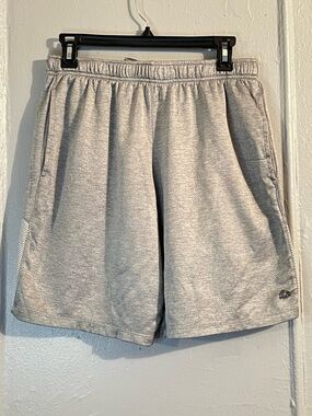 Men’s Dry Fit Light Gray Athletic Mesh-Trim Shorts
